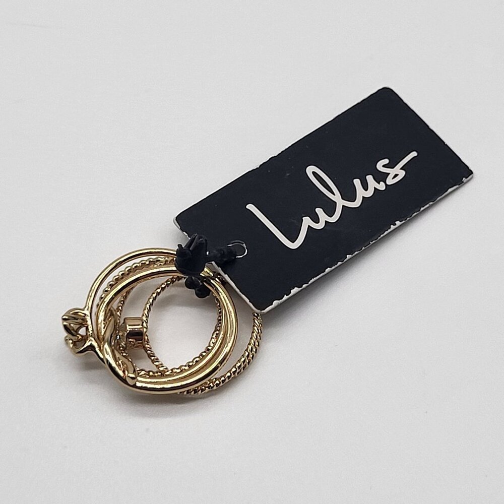 Lulus Stacking Rings Set of 5 Tiny Gold Tone Small Size Pinky